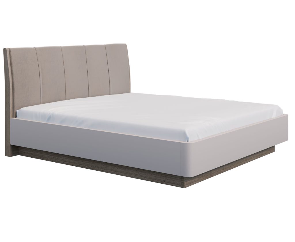 Bed with upholstered headboard on the Medea podium (seam with a pleat (fold) from Italconcept Trademark. Wide choice of bed options.