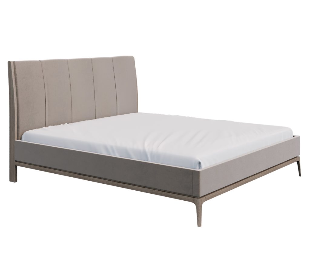 Bed with upholstered headboard Medea (seam with a pleat (fold)) from Trademark Italconcept. Wide choice of bed options and color matching