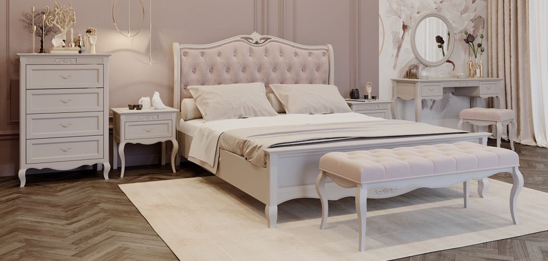 A series of furniture for the bedroom, living room and home office from TM Italconcept: SELENA. Classic style. Ash tree.