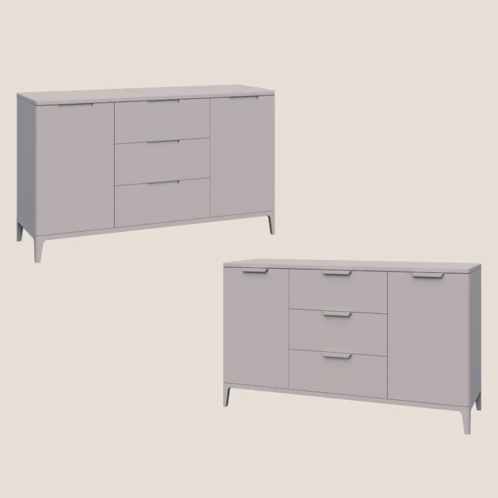 Chest of drawers TEANA NEW on legs (wide)