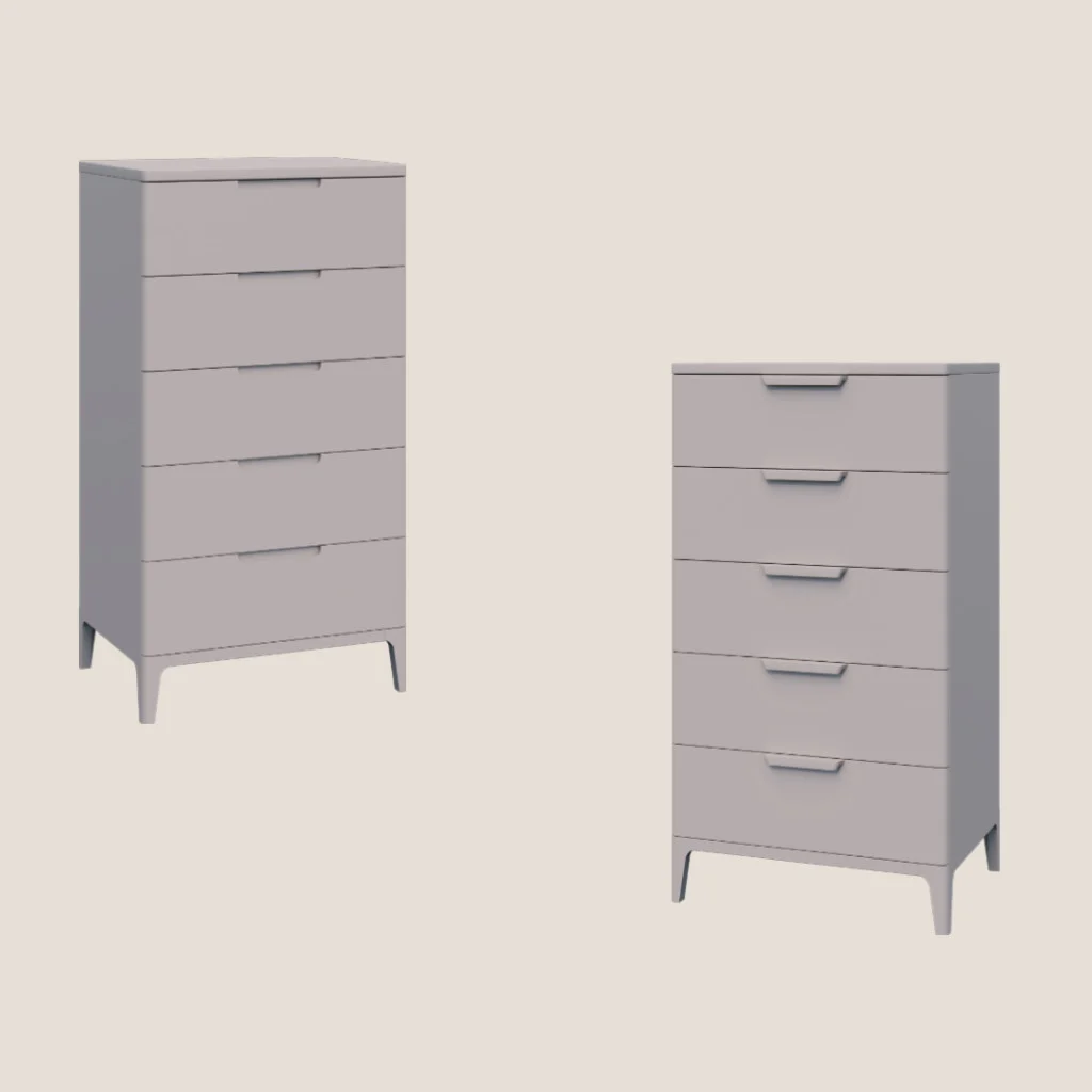Chest of drawers TEANA NEW on legs (high)