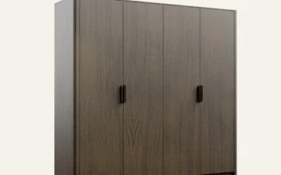 Modern wooden wardrobe with four doors