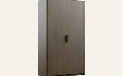 Modern two-door wooden wardrobe