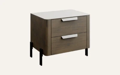 Modern wooden nightstand with drawers