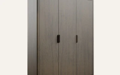 Modern three-door wooden wardrobe