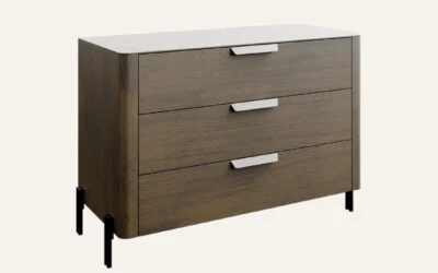 Modern wooden dresser with three drawers